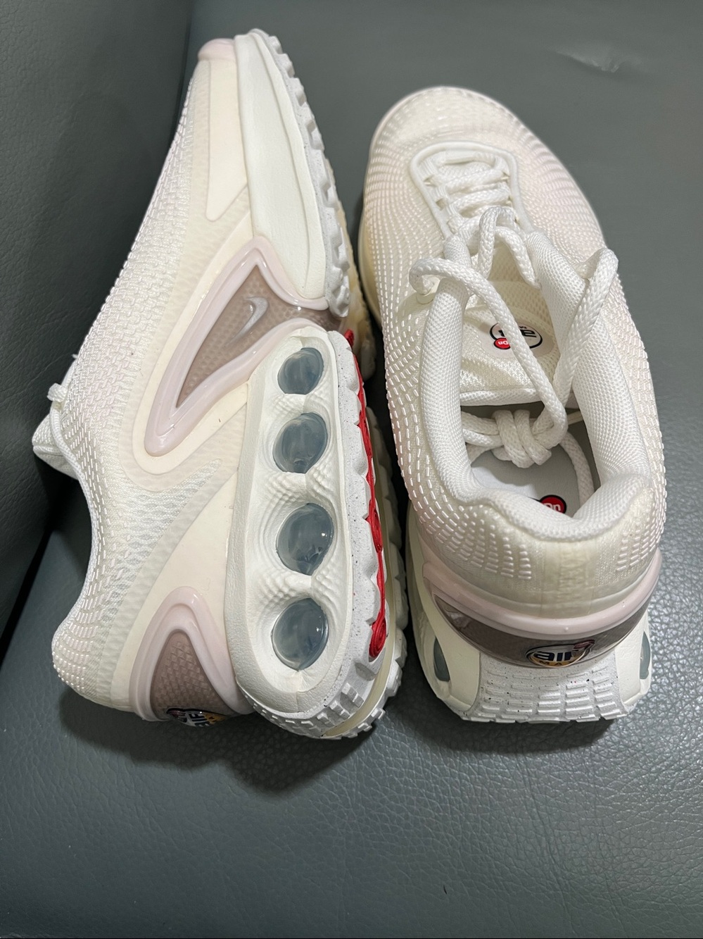 Nike Airmax DN Off White Sneakers with Pale Pink Accents - Picture 2 of 5